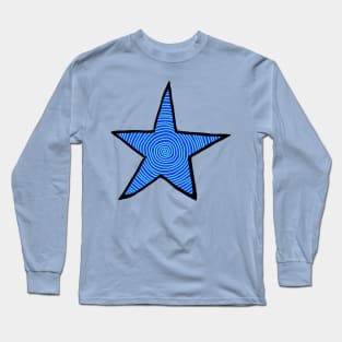 Swirly Star (Blue) Long Sleeve T-Shirt